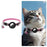 For AirTag Tracker Pet Collar Silicone Case Reflective Adjustable Nylon Cat Collar with Bell and ID Tag - Pink - 1