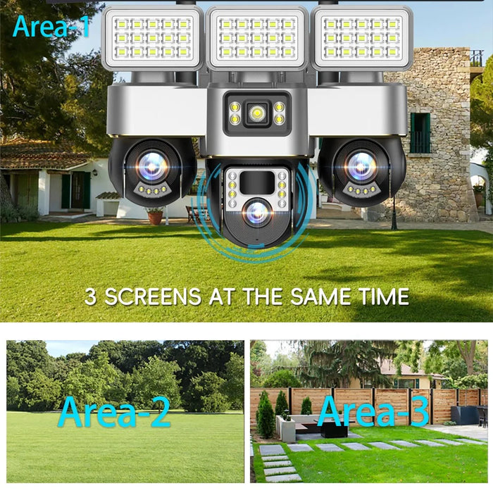 VTS30A V380 Outdoor Security Camera Solar Powered Night Vision  3 LED Lights Surveillance System - WiFi Version  /  US Plug - 3