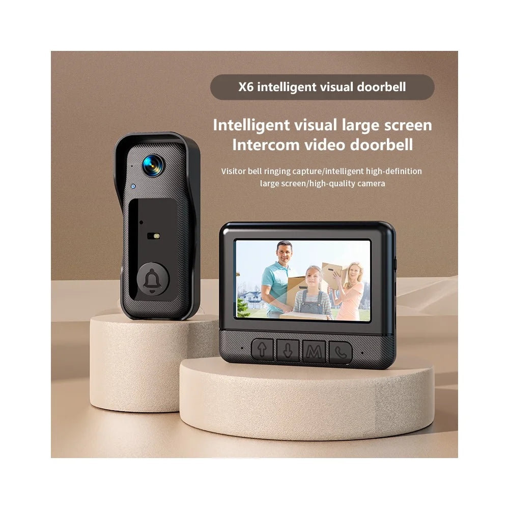 X6 Smart Video Doorbell Camera with 64G Memory Card 4.3 inch Display Wireless Intercom Infrared HD Night Vision - 2