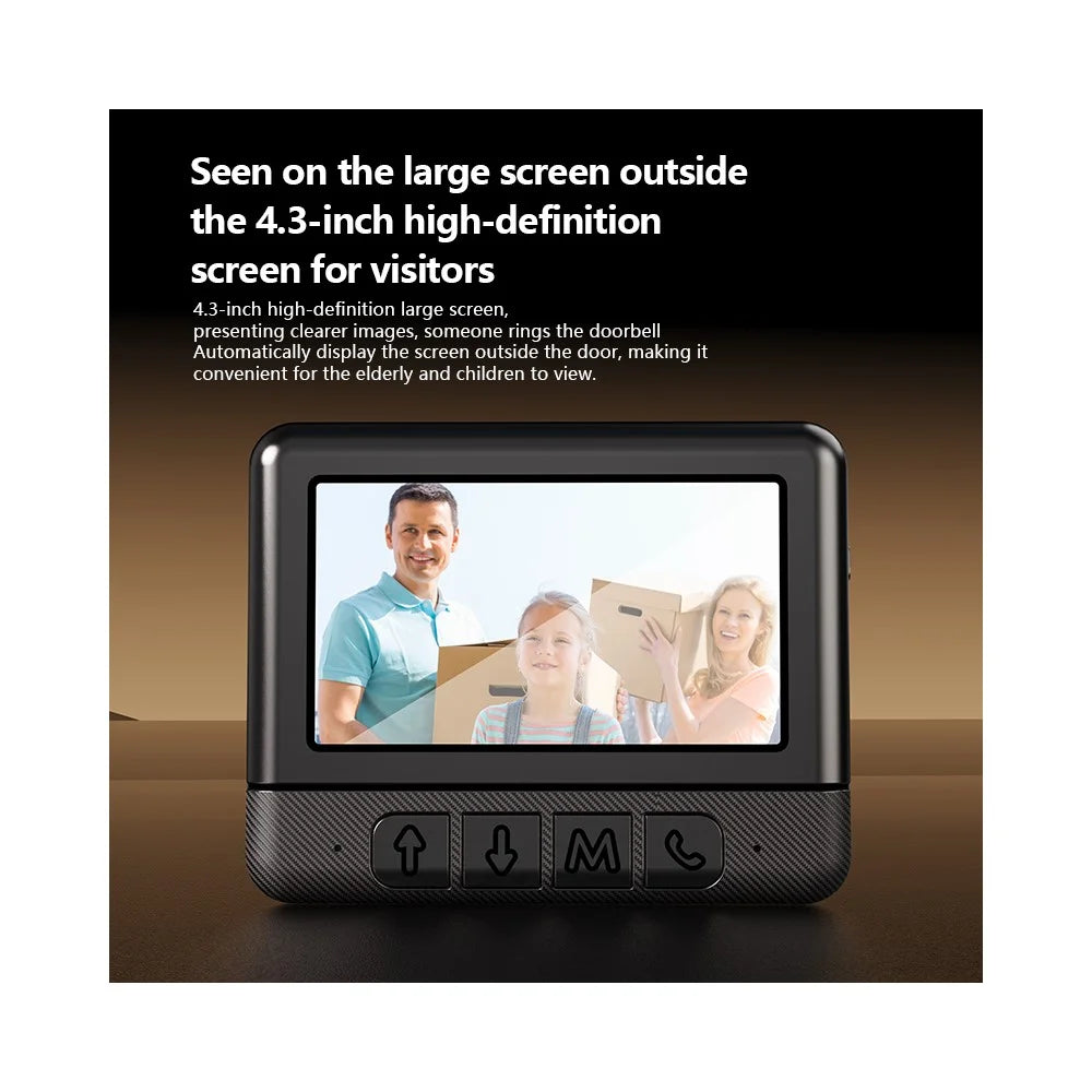 X6 Smart Video Doorbell Camera with 64G Memory Card 4.3 inch Display Wireless Intercom Infrared HD Night Vision - 4