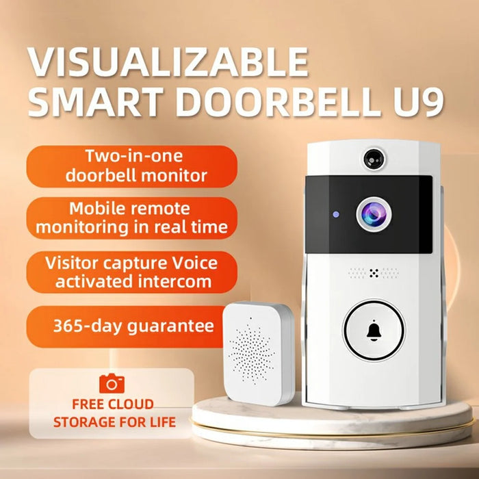 U9 Video Doorbell with ERP Motion Detection Snapshot Function WiFi-Connected Smart Home Security Device - 3