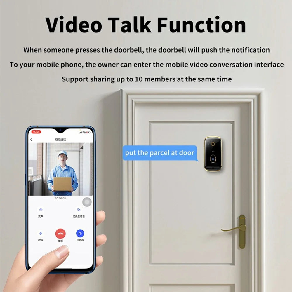 X10 Smart Video Doorbell Home Security Camera Intercom HD Night Vision Snapshot Infrared Motion Detection - 6