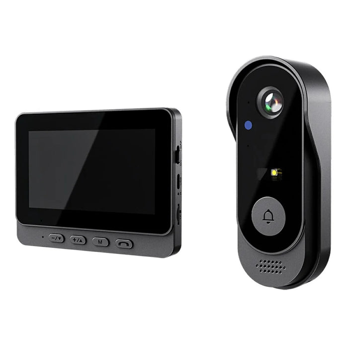 X8 Waterproof Video Doorbell 4.3 inch Indoor Screen Wireless Home Security Intercom HD Camera Two-Way Audio - 1