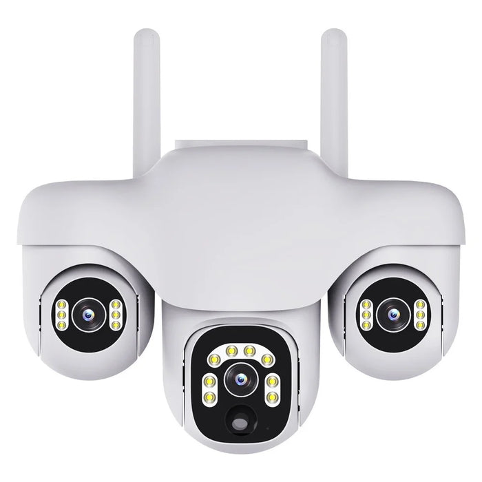 VTS31 V380 Outdoor Security Low Power Solar Powered PTZ Camera 3 Rotating Lens Motion Detection Camera - WiFi Version - 2