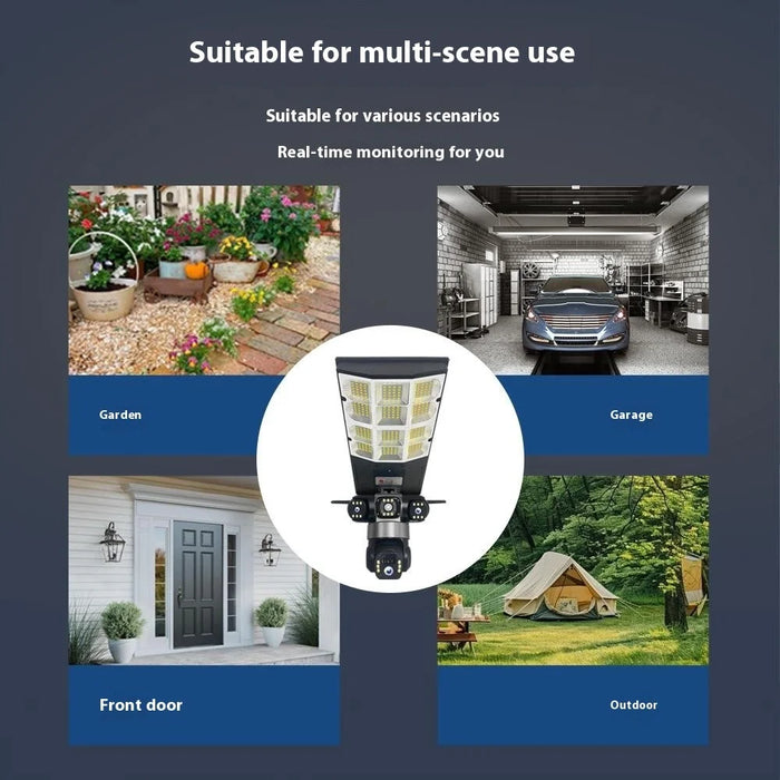 LD002 V380 Outdoor Solar Security Camera with Street Light 3 Screens Wireless Monitoring System - WiFi Version - 6