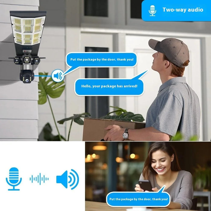 LD002 V380 Outdoor Solar Security Camera with Street Light 3 Screens Wireless Monitoring System - WiFi Version - 7