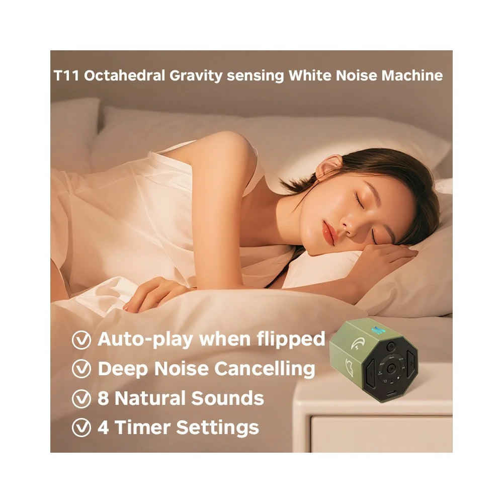 T11 White Noise Machine 8 Natural Sounds Gravity Sensor Sleep Aid Device with Timing Function - 3