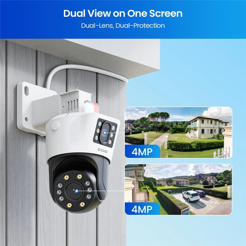 ZOSI C298 4K Dual Lens PoE Security Camera System 4 x 8MP Cameras Person / Vehicle Detection 8CH NVR with 2TB HDD - EU Plug - 3