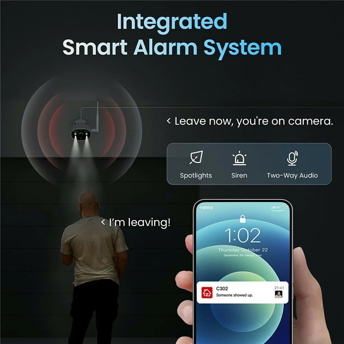 ZOSI 8CH 2K C302 Home Security Wi-Fi 6 Camera System AI Human Detection Color Night Vision 12 Inch Monitor + 4 3MP Cameras - US Plug - 7