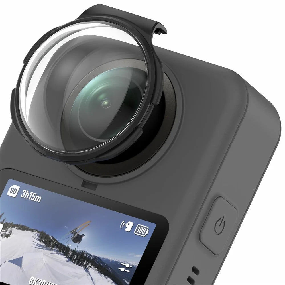 2PCS Lens Protector For DJI Osmo 360 Camera Optical Glass Scratch Resistant Clear Lens Guards - Black - 1