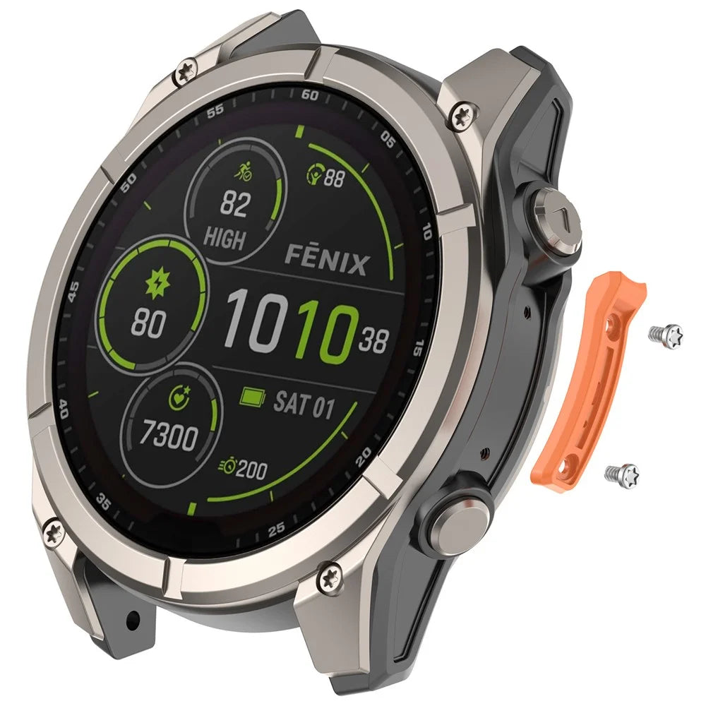 Bumper Strip for Garmin Fenix 8 Pro MicroLED 51mm / Fenix 8 Pro AMOLED 51mm / quatix 8 51mm / Fenix 8 Solar 51mm / Fenix 8 AMOLED 51mm Anti-collision Strip - Orange - 2