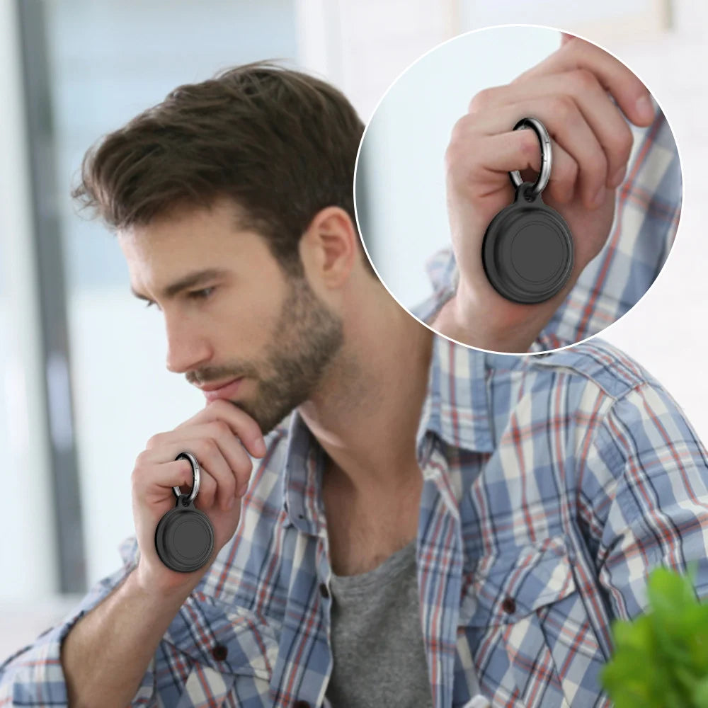 For Motorola Moto Tag Tracker Silicone Case Waterproof Soft Full Body Protective Cover - Black - 3