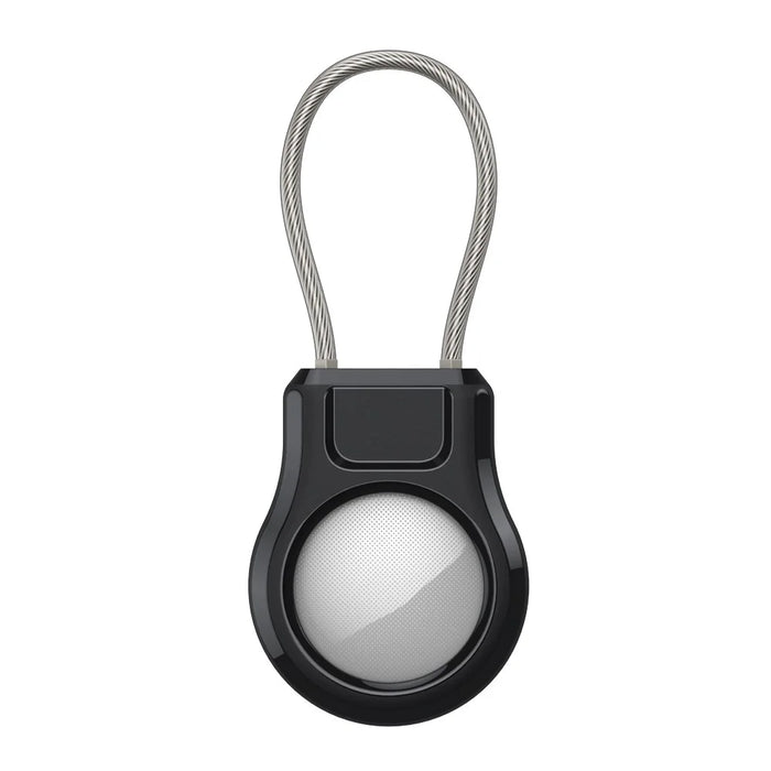 For Apple AirTag Protective Case Smart Tracker Waterproof Cover with Stainless Steel Wire Strap / Screws / Tool - Black - 3