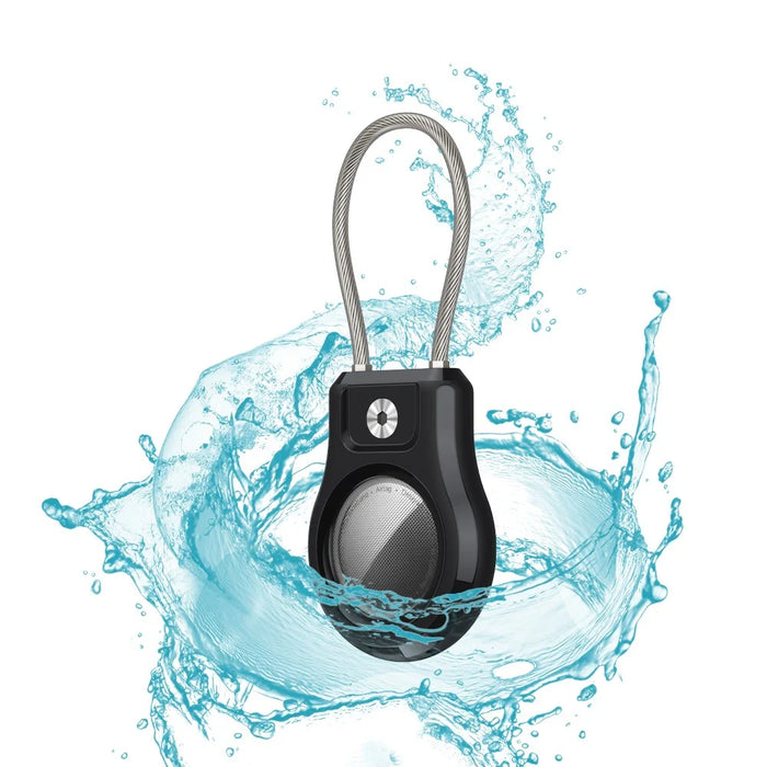 For Apple AirTag Protective Case Smart Tracker Waterproof Cover with Stainless Steel Wire Strap / Screws / Tool - Black - 5