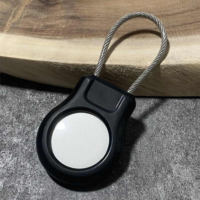 For Apple AirTag Protective Case Smart Tracker Waterproof Cover with Stainless Steel Wire Strap / Screws / Tool - Black - 7