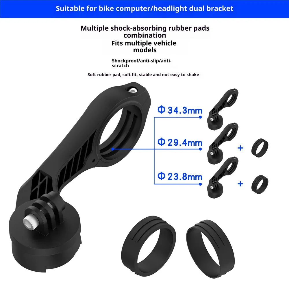 Bike Mount Extension Bracket for Garmin Bike Computer and Headlight, 2 in 1 Road Cycling Saddle Mount - 7