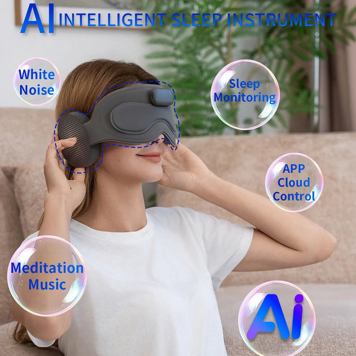 CKGO App Control 3D Smart Eye Mask Sleep Aid Wearable Bluetooth-compatible Music Player - Brown - 2