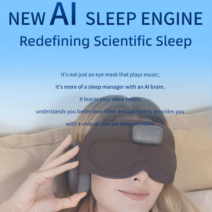 CKGO App Control 3D Smart Eye Mask Sleep Aid Wearable Bluetooth-compatible Music Player - Brown - 4