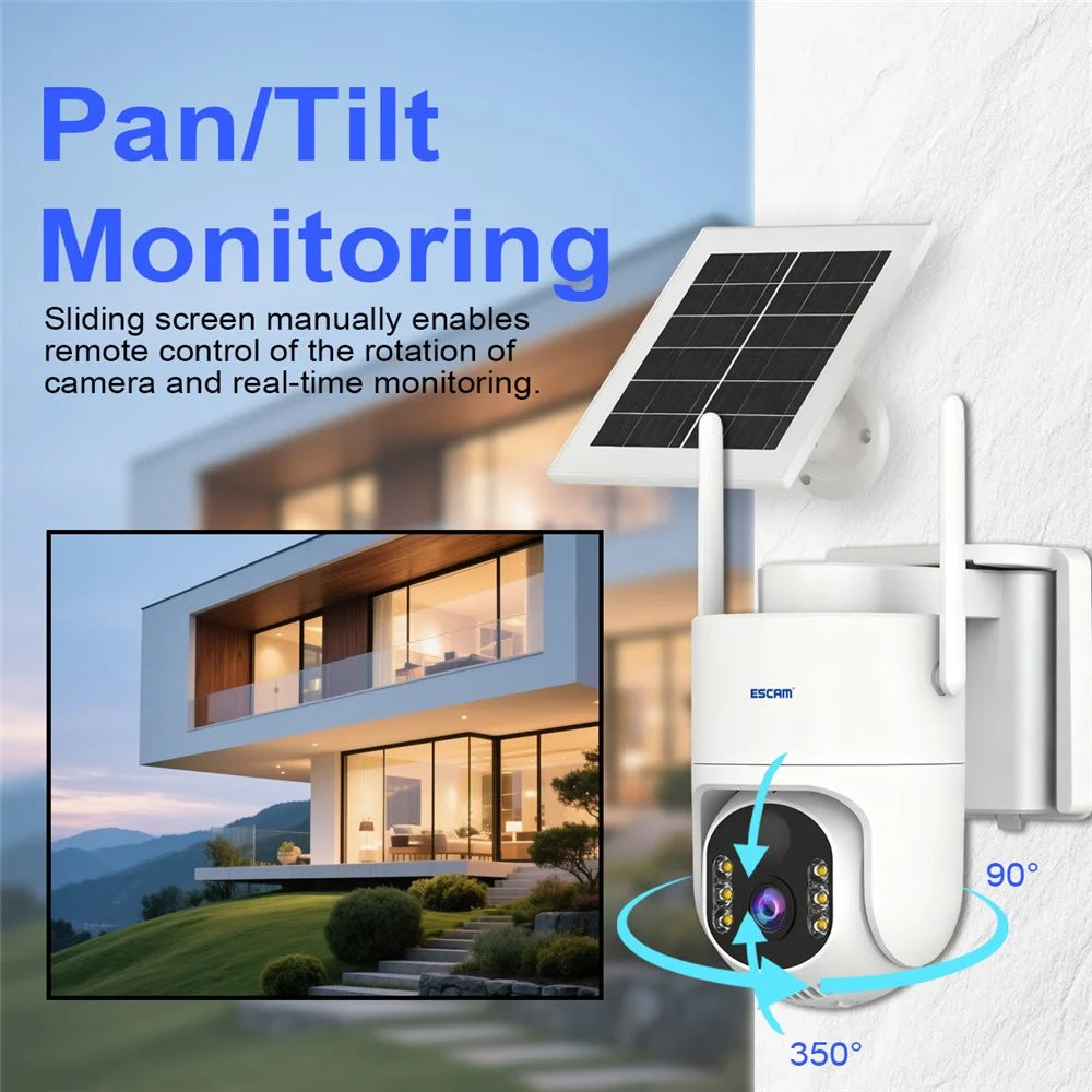 ESCAM QFS71 3MP Wireless Solar Security Camera PIR Alarm Two-Way Audio Night Vision Camera with 4G Virtual SIM Card - 7