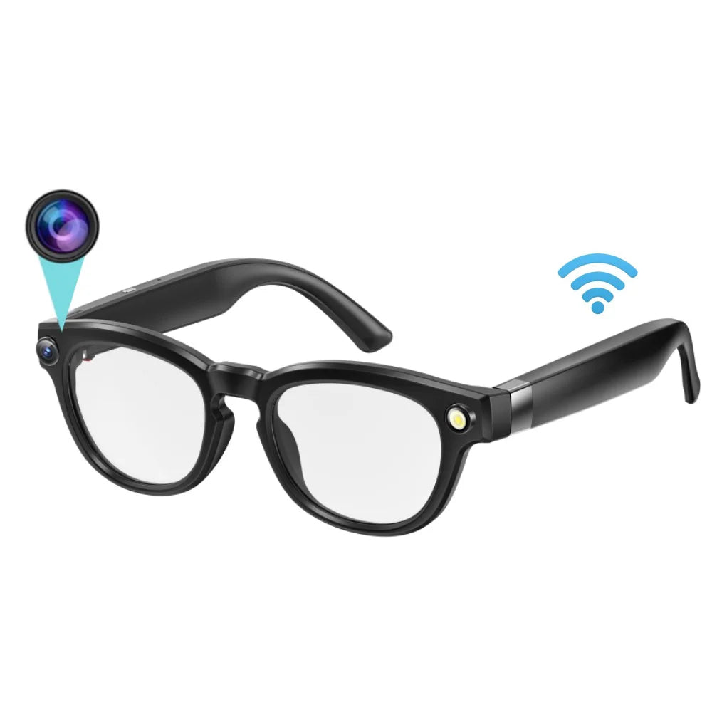 Q8 AI Translator Smart Glasses 8MP HD Camera Video Recording Bluetooth-compatible Call Music Eyeglasses, 32GB Storage - Black - 2