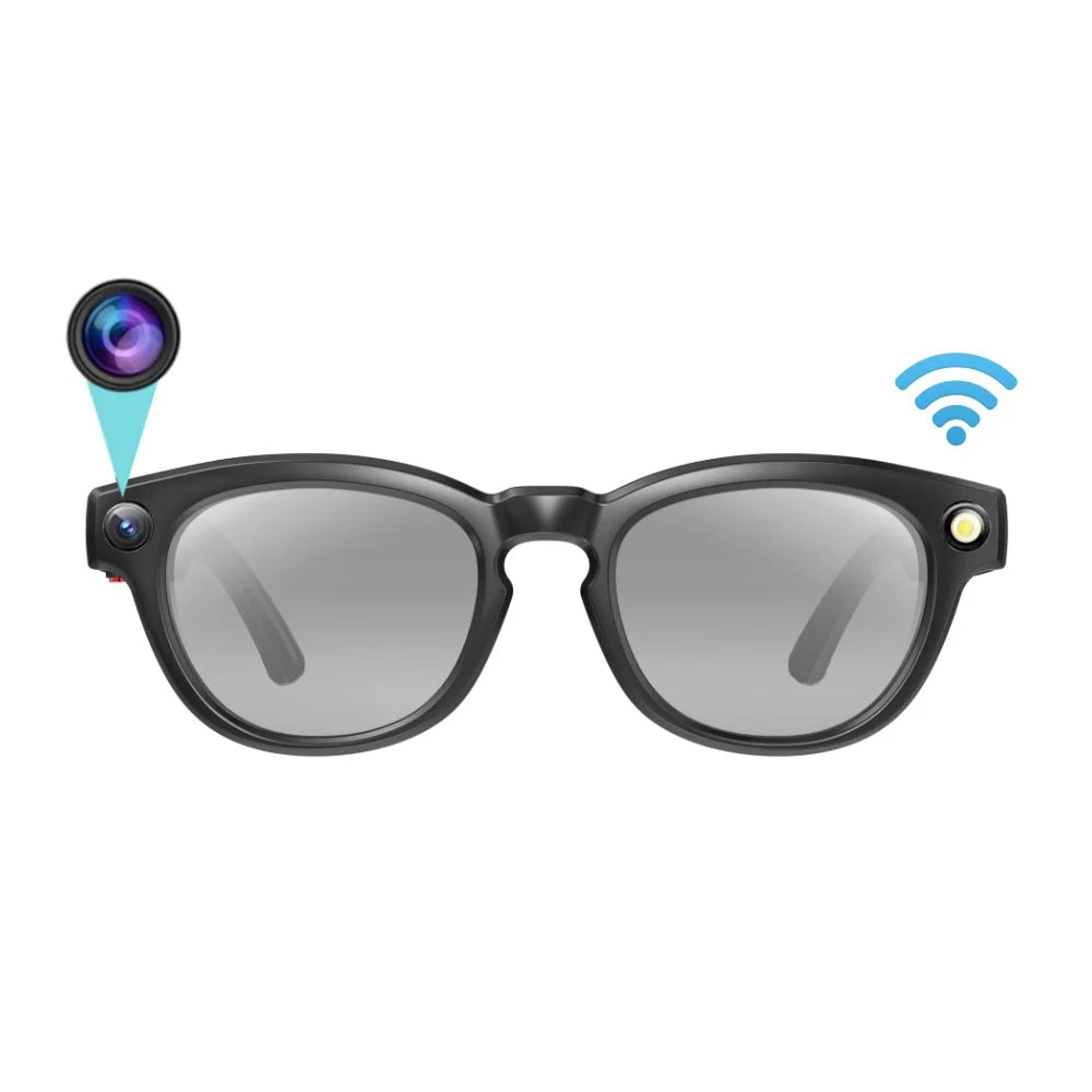 Q8 AI Translator Smart Glasses 8MP HD Camera Video Recording Bluetooth-compatible Call Music Eyeglasses, 32GB Storage - Black - 3
