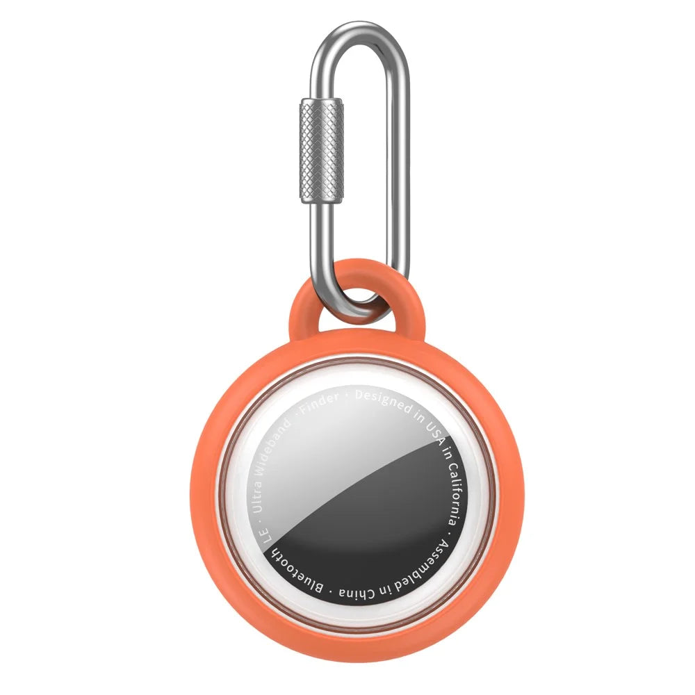 CT30 For Apple AirTag Anti Drop TPU Case IPX8 Waterproof Protective Cover with Carabiner - Orange - 3