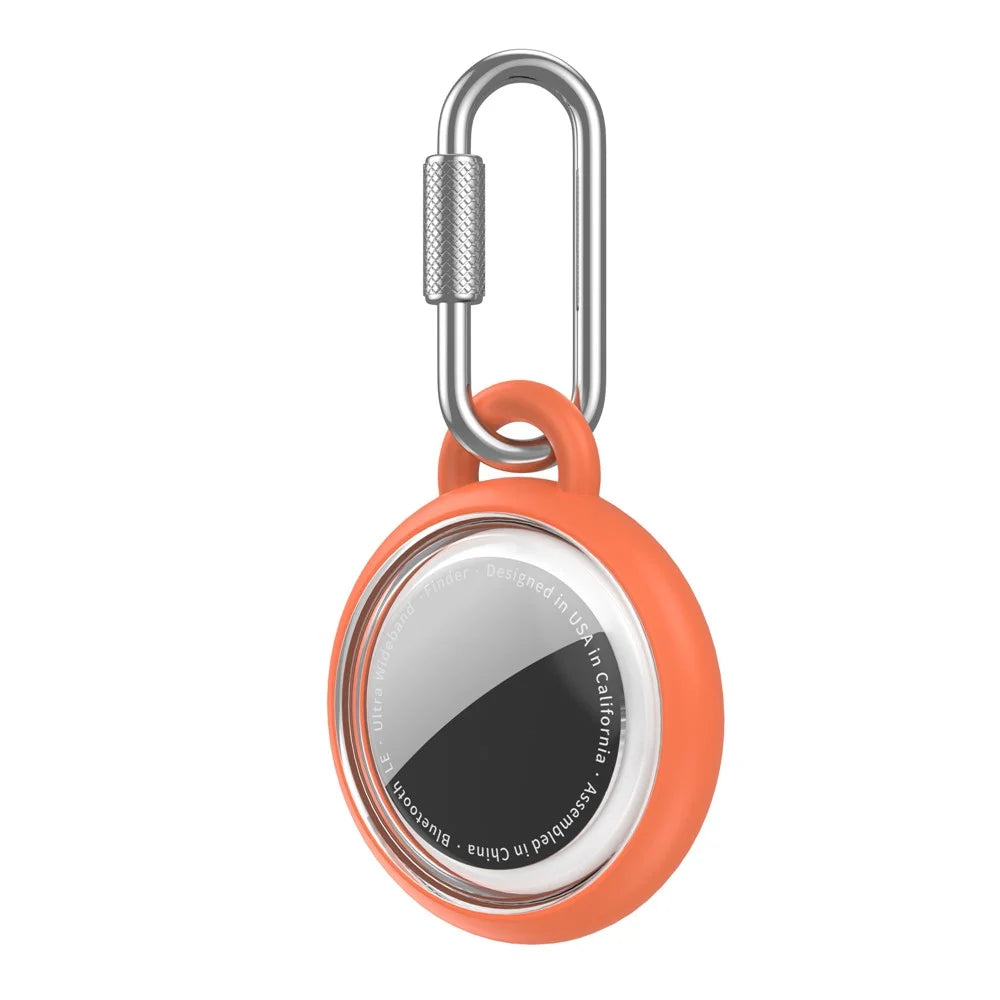 CT30 For Apple AirTag Anti Drop TPU Case IPX8 Waterproof Protective Cover with Carabiner - Orange - 4