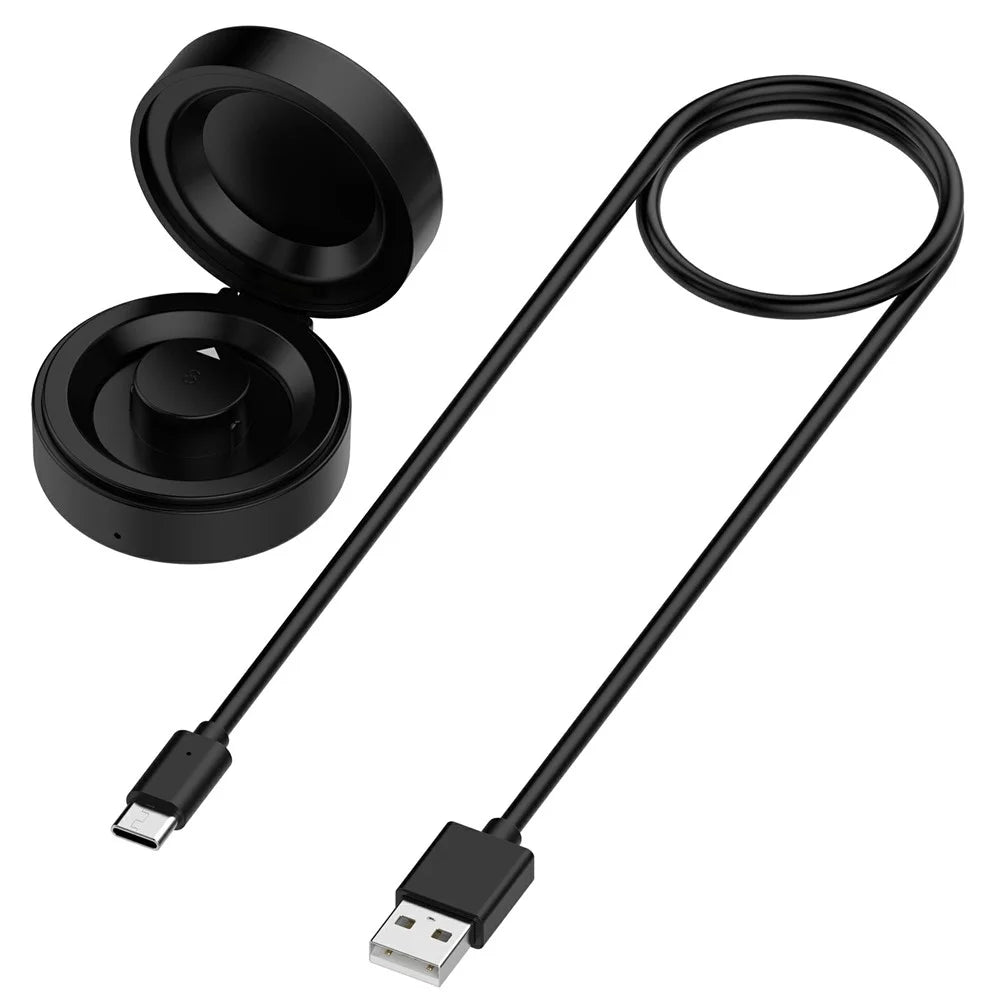 XY-153 For OURA Ring 4 (Size 7) Wireless Charging Case with USB Cable Smart Ring Portable Charger - Black - 1