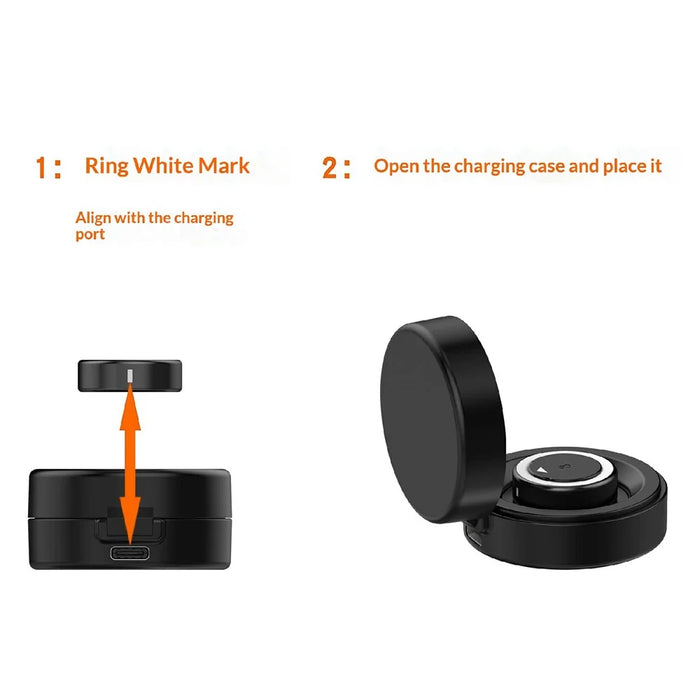 XY-153 For Oura Ring 4 (Size 8) Wireless Charging Case with USB Cable Smart Ring Portable Charger - Black - 6