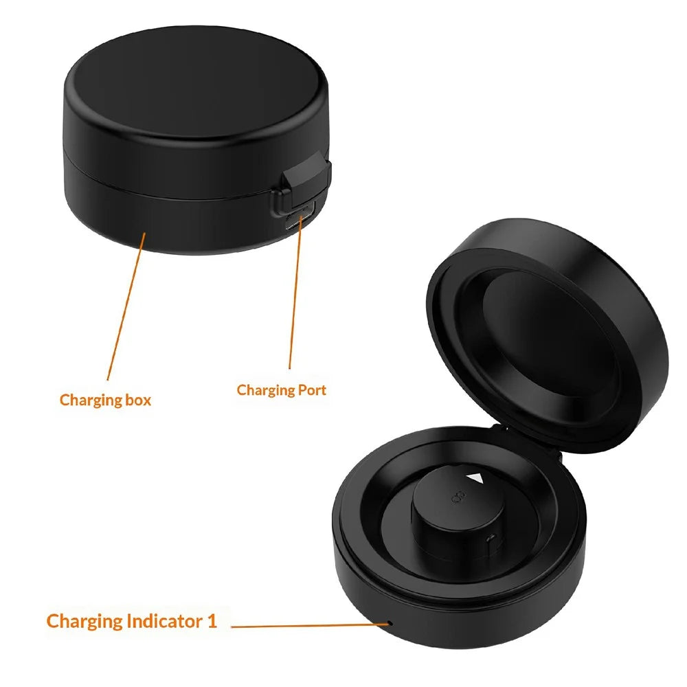 XY-153 For Oura Ring 4 (Size 9) Wireless Charging Case with USB Cable Smart Ring Portable Charger - Black - 7