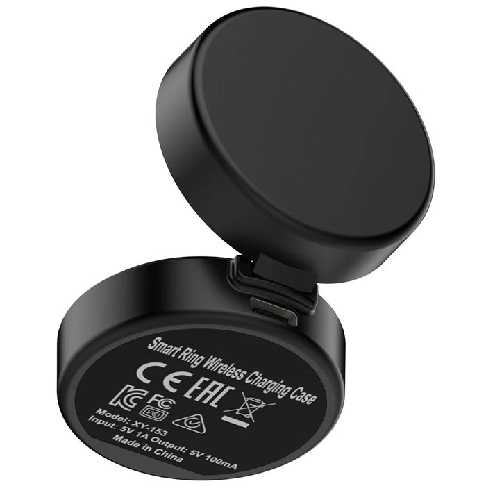 XY-153 For Oura Ring 4 (Size 10) Wireless Charging Case with USB Cable Smart Ring Portable Charger - Black - 2