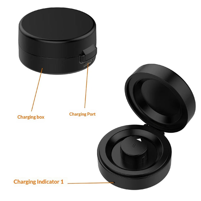 XY-153 For Oura Ring 4 (Size 12) Wireless Charging Case with USB Cable Smart Ring Portable Charger - Black - 7