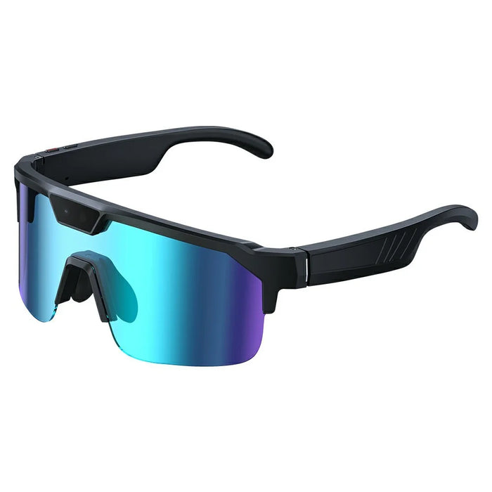 Q01 AI Smart Glasses Real Time Translation 8MP Camera Anti Shake Sports Recording Camera for Outdoor Cycling - Blue - 2