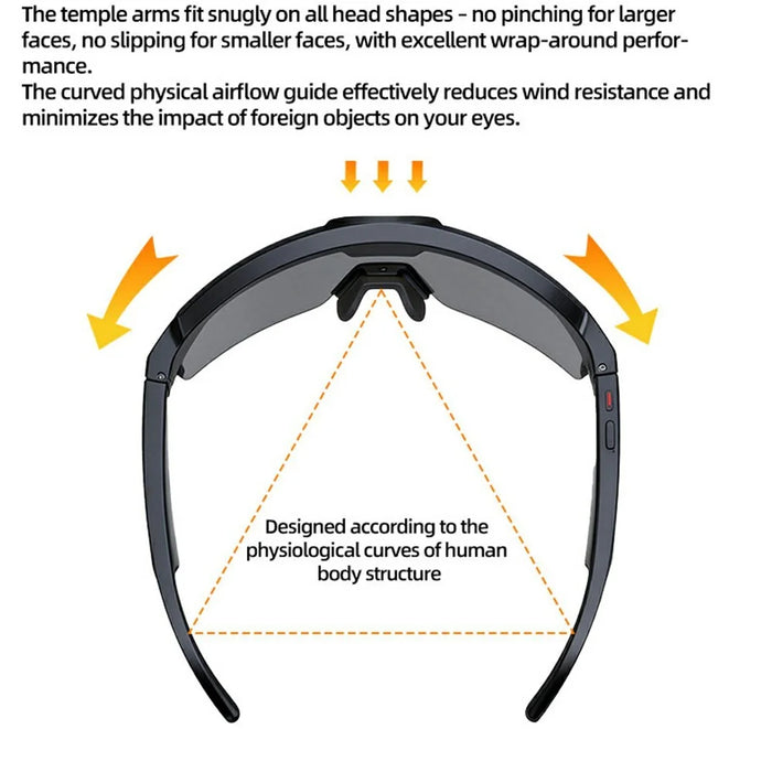 Q01 AI Smart Glasses Real Time Translation 8MP Camera Anti Shake Sports Recording Camera for Outdoor Cycling - Blue - 5