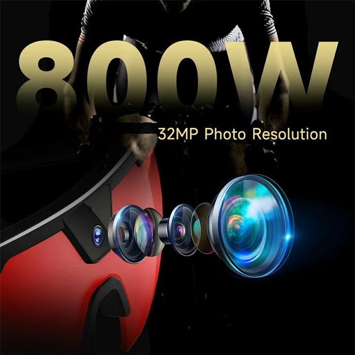 W640 8MP Camera Multi-function AI Real Time Translation Smart Glasses ENC Noise Reduction Hands-free Calling Eyeglasses - Black Frame+Black Lens - 4