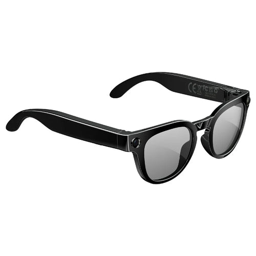 MT3 8MP Camera Smart Glasses IP65 Waterproof AI Translation Glasses Noise Reduction Hands-free Calling Eyewear - Black+Glossy - 1