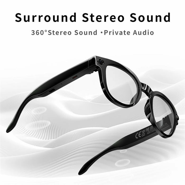 MT3 8MP Camera Smart Glasses IP65 Waterproof AI Translation Glasses Noise Reduction Hands-free Calling Eyewear - Black+Glossy - 5