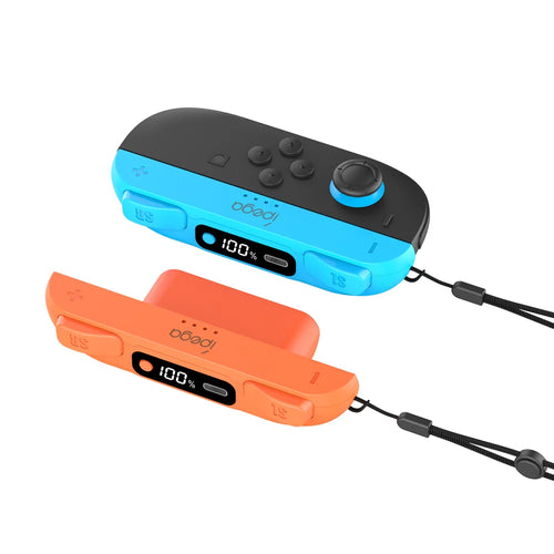 IPEGA 2Pcs For Nintendo Switch 2 Joy-Con Controller Portable Battery Pack with LED Display Ergonomic Grip Charger - Red+Blue/SW2115 - 1