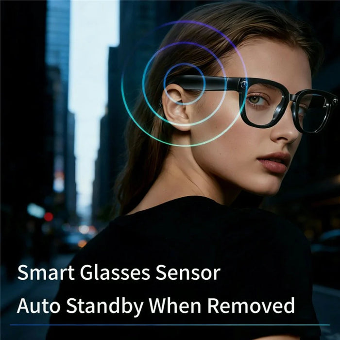 AI6 Smart Glasses 13MP 4K Camera Real Time Translation Voice Control with Auto-Chromatic Lenses - Black - 4