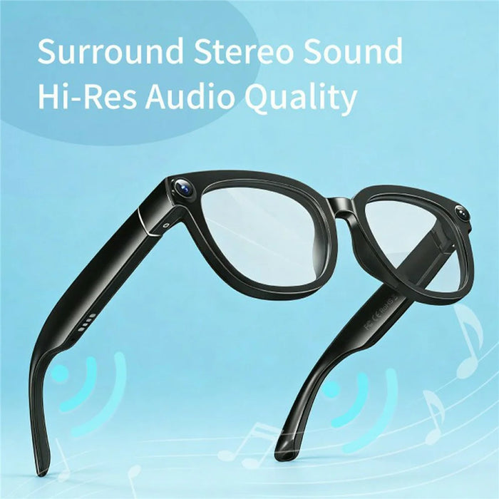 AI6 Smart Glasses 13MP 4K Camera Real Time Translation Voice Control with Auto-Chromatic Lenses - Black - 5