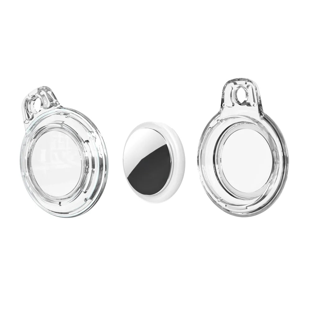 CP20 For Apple AirTag Tracker Protective Case Clear PC Hard Shell Anti-scratch Cover - Clear/Ring Buckle - 3