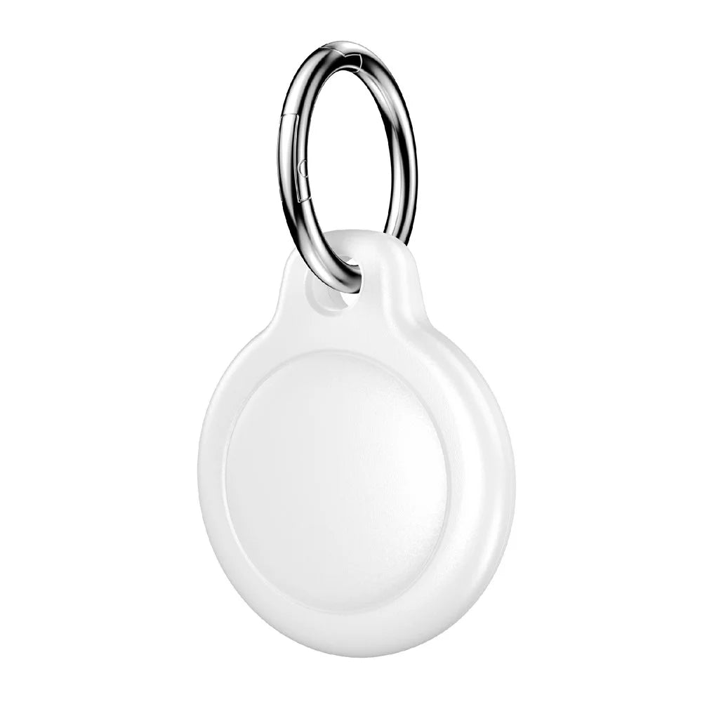 CP59 PC Case for Apple AirTag (2nd Generation) / AirTag Tracker Waterproof Protective Cover with Ring Buckle - White - 1