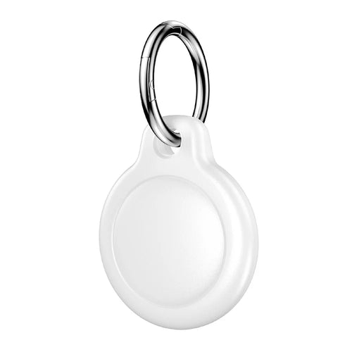 CP59 PC Case for Apple AirTag (2nd Generation) / AirTag Tracker Waterproof Protective Cover with Ring Buckle - White - 1