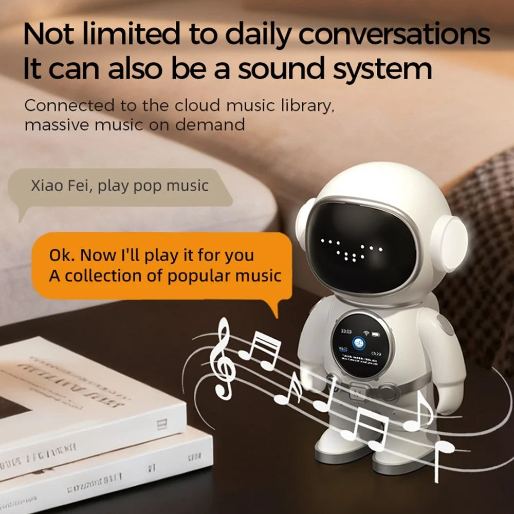 BOWAI OBC8 AI Smart Talking Robot Interactive Educational Companion with LED Expression Display Desktop Learning Robot - White - 3