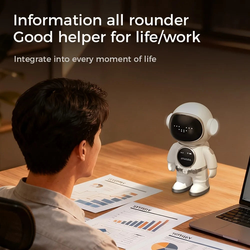 BOWAI OBC8 AI Smart Talking Robot Interactive Educational Companion with LED Expression Display Desktop Learning Robot - White - 4
