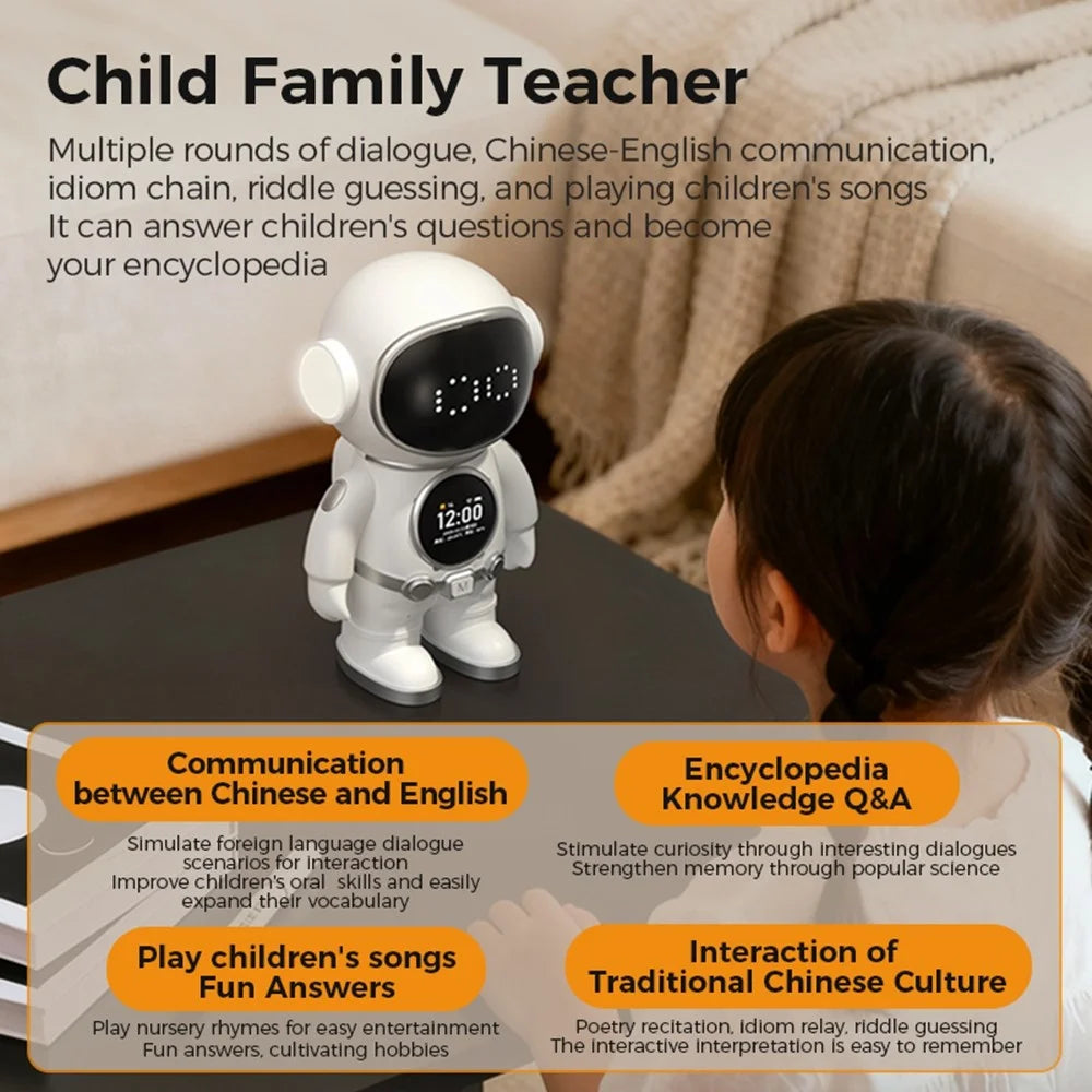 BOWAI OBC8 AI Smart Talking Robot Interactive Educational Companion with LED Expression Display Desktop Learning Robot - White - 5