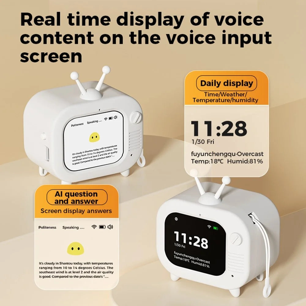 DSC30 AI Robot Smart Voice Assistant TV Design WiFi GPT Chatbot for Education Learning - White - 5
