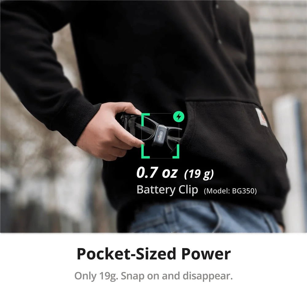 BOBOVR CG2 Charging Dock for Meta Ray-Ban Wayfarer / Skyler / Headliner Smart AI Glass 3 in 1 Charging Station with Portable Battery Clip and Travel Case - Black - 5