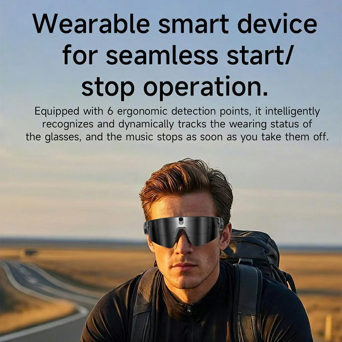 L805 AI Smart Camera Glasses 4K Video Recording EIS Stabilization Bluetooth-compatible Audio Eyeglasses - Black Blue - 6