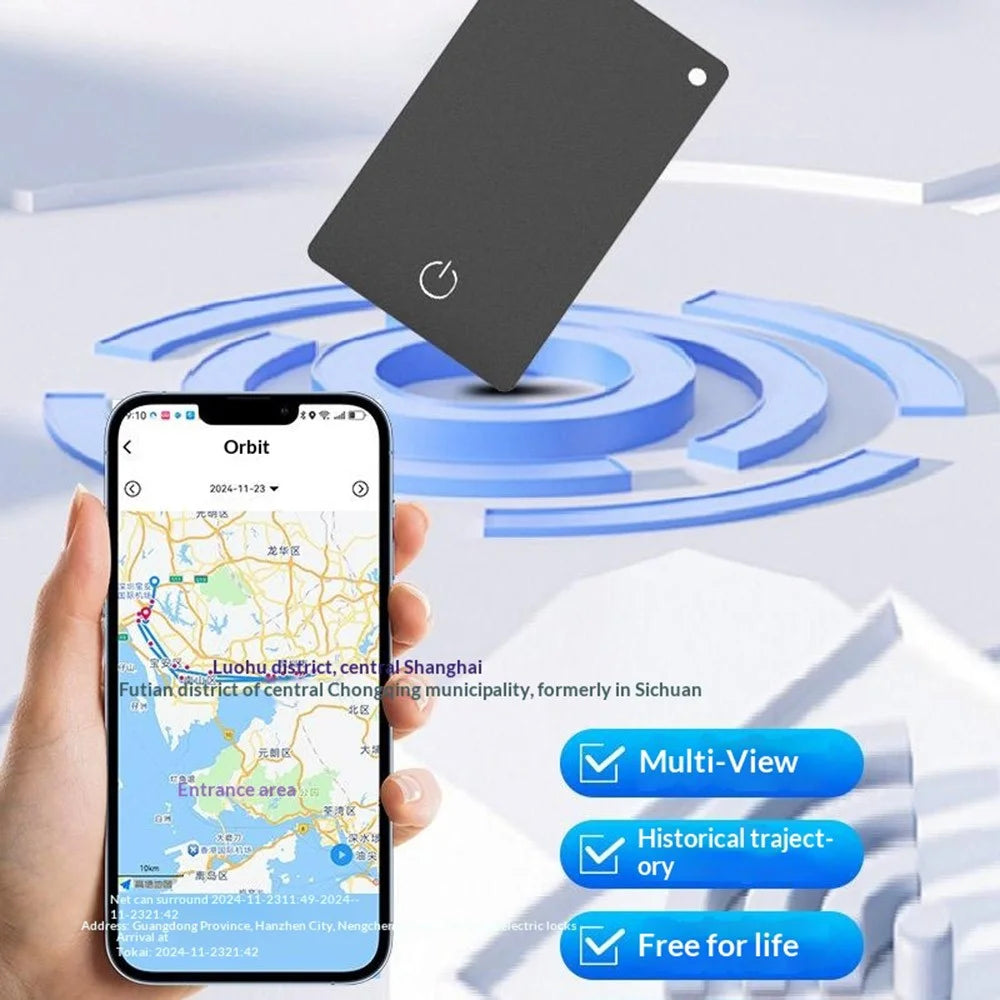 KH07 Ultra Slim Card Size Anti-Lost Tracker for Keys Wallet Luggage GPS Locator Support Wireless Charging - 4